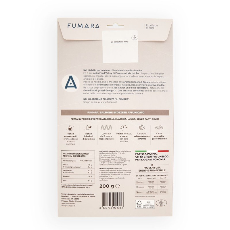Salmone scozzese 200gr affumicato fetta superior