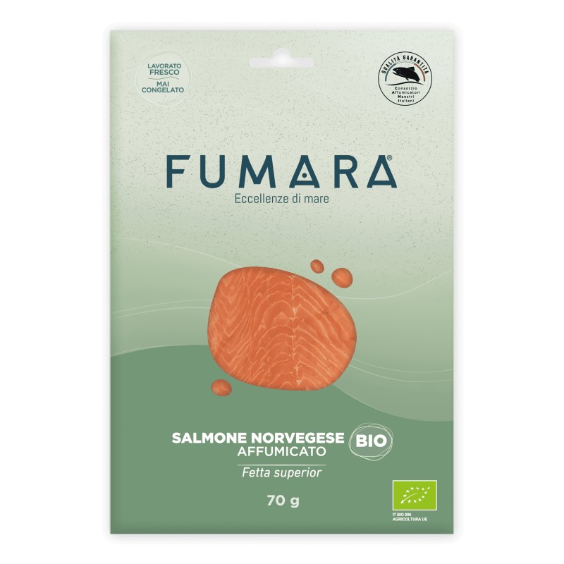 Salmone norvegese affumicato 70gr BIO fetta superior