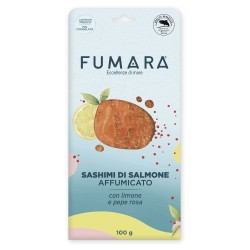 Salmone norvegese 100gr affumicato sashimi aromatizzato pepe e limone