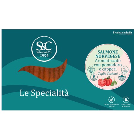 Salmone sashimi pomodoro e capperi 300 g | Ricetta gourmet
